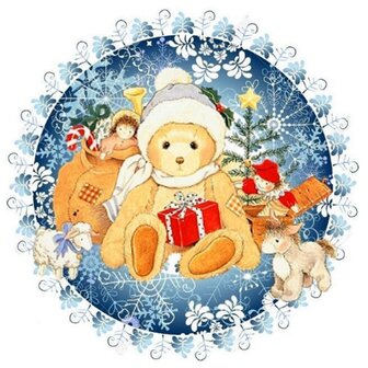 Diamond Painting Kerst - Schattig beertje in cirkel