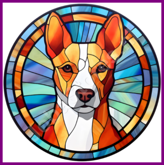 Diamond Painting Glas in lood Hond - Basenji