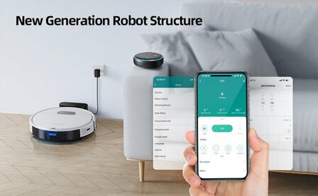 Laresar - Honiture G20 Robot Stofzuiger 2000PA WiFi App bediening