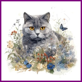 Diamond Painting Kat Brits Korthaar