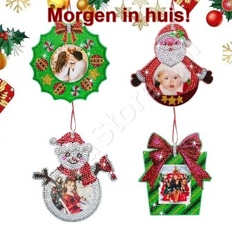 OP=OP Diamond Painting Kersthanger fotolijstjes set 001 (4 stuks)