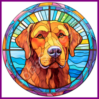 Diamond Painting Glas in lood Hond - Chesapeake Bay Retriever