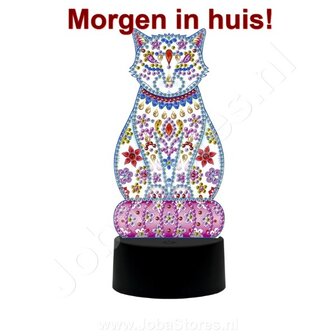 OP=OP Diamond Painting 3D Illusie Lamp Kat