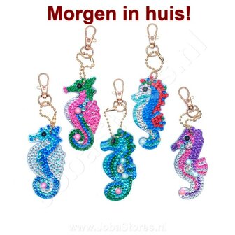 OP=OP Diamond Painting Sleutelhanger Set Zeepaardjes (5 stuks)