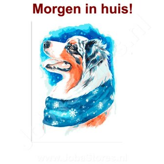 OP=OP Diamond Painting Winter Hond 20x30cm Rond (op lijst)