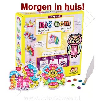 Diamond Painting Kinder pakket 01 (12 stickers + 2 hangers)