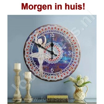 OP=OP Diamond Painting Klok Aluminium Ballerina 30cm