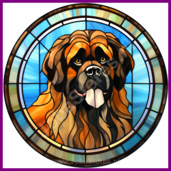 Diamond Painting Glas in lood Hond - Leonberger