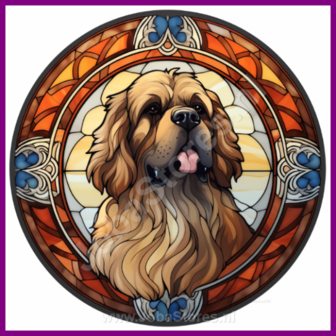 Diamond Painting Glas in lood Hond - Leonberger