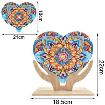 Diamond Painting Staand ornament Houten Hart 001