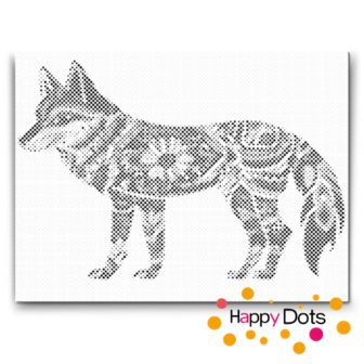 HappyDots DOT Painting Mandala Dieren 10 - Wolf - 40x50cm