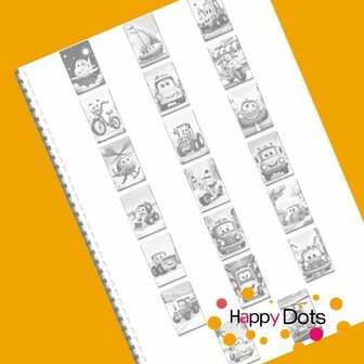 HappyDots DOT Painting Kleurboek Transport - 20 stippelschilderijen