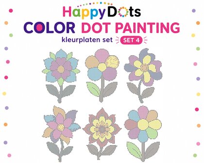 HappyDots Color DOT Painting Kleurplaten set Bloemen
