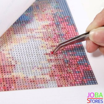 Diamond Painting "JobaStores®" Gekleurde Koe - volledig - 40x40cm