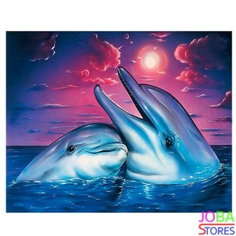 Diamond Painting Dolfijnen 40x30cm