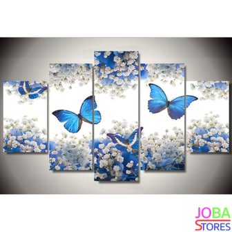 Diamond Painting "JobaStores®" Blauwe Vlinders - volledig - 75x40cm