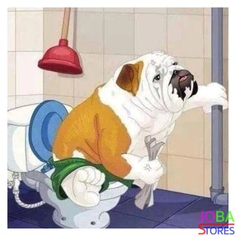 OP=OP Diamond Painting Toilet Hond 40x40cm