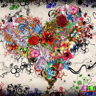 Diamond Painting Bloemen Hart 30x30cm
