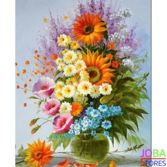 OP=OP Diamond Painting Vaas Bloemen 30x40cm