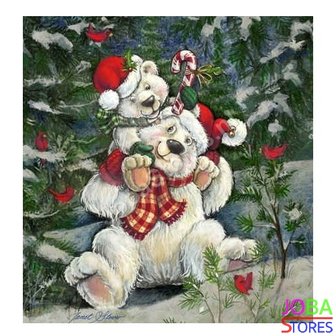 OP=OP Diamond Painting Kerst Beren 30x30cm