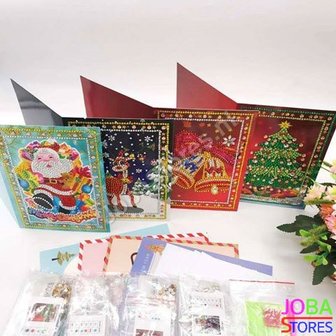 Diamond Painting Special Kerstkaarten set (4 stuks)