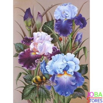 Diamond Painting Bloemen met bijtje 40x50cm