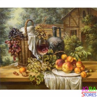 OP=OP Diamond Painting Fruit &amp; Wijn 30x40cm