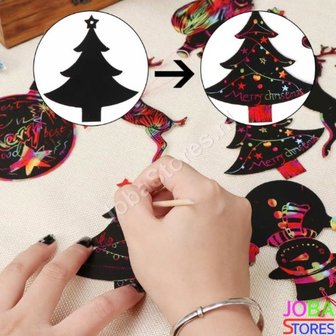 OP=OP Kras Tekeningen Kerst Hangers (24 delig)