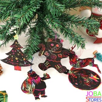 OP=OP Kras Tekeningen Kerst Hangers (24 delig)
