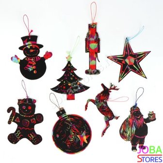 OP=OP Kras Tekeningen Kerst Hangers (24 delig)
