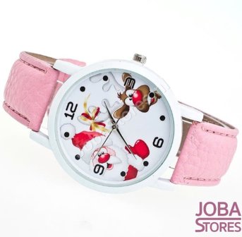 OP=OP Kerst Horloge 02 Licht Roze