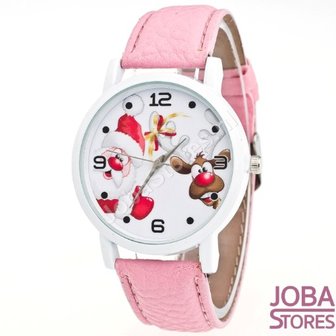 OP=OP Kerst Horloge 02 Licht Roze