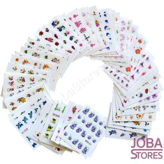 Nagel Sticker Set Glitter & Bloemen (55 vellen)
