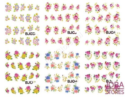 Nagel Sticker Set Glitter &amp; Bloemen (55 vellen)