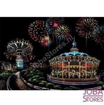 OP=OP Kras Tekening Groot F (41x28cm) - Amusement Park