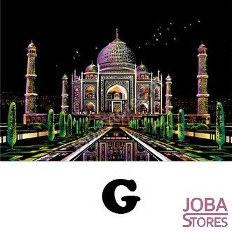 Kras Tekening Groot G (41x28cm) - Taj Mahal