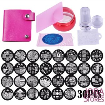 Nagellak Stempel Set (30 stempelplaten) inclusief opbergmap