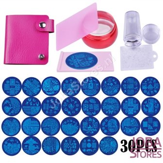 Nagellak Stempel Set (30 stempelplaten) inclusief opbergmap