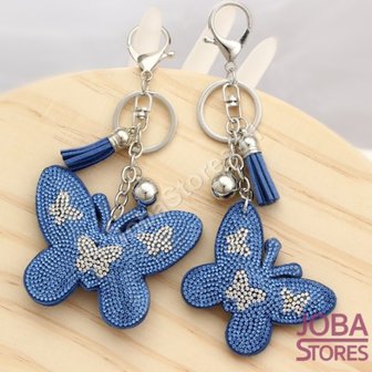 OP=OP Bling Sleutelhanger Vlinder Blauw Groot
