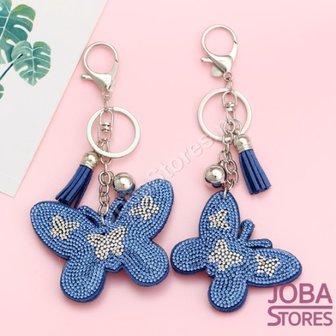OP=OP Bling Sleutelhanger Vlinder Blauw Groot