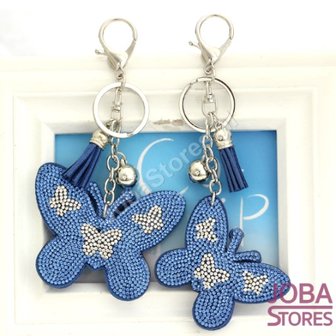 OP=OP Bling Sleutelhanger Vlinder Blauw Groot