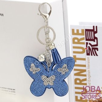 OP=OP Bling Sleutelhanger Vlinder Blauw Groot