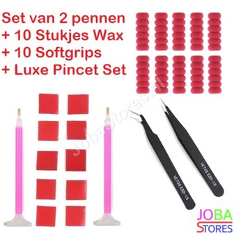 Diamond Painting Pennen Breed + Wax + Softgrips + Pincet Set