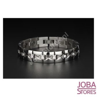 OP=OP Magnetische Heren Armband Bling incl. tool en geschenkdoos (Zilver - 21,5cm)