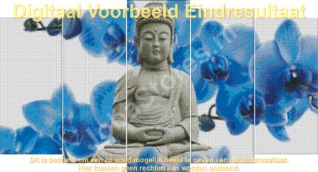 Diamond Painting Buddha Blauwe Orchidee 75x40cm