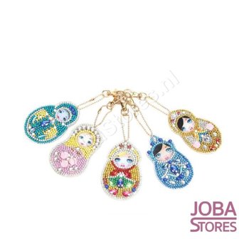 OP=OP Diamond Painting Sleutelhanger Set Matruschka (5 stuks)