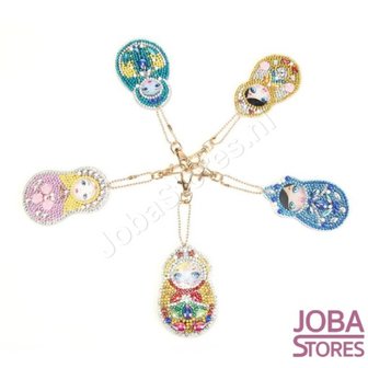 OP=OP Diamond Painting Sleutelhanger Set Matruschka (5 stuks)