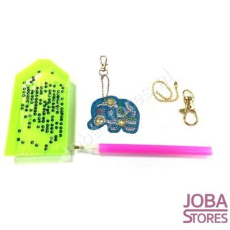 OP=OP Diamond Painting Sleutelhanger Set Olifanten (5 stuks)