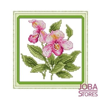 OP=OP Borduur Pakket Bloem 008 11CT Voorbedrukt (21x21cm)