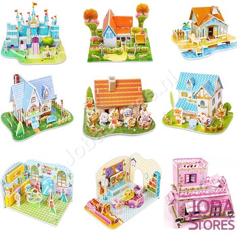 OP=OP Miniatuur Zelfbouw Huisje (3D Puzzel) voor kinderen 02 (Ice Cream)
